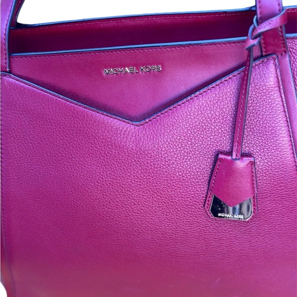 Michael Kors Burgundy Large Leather Tote - Picture 3 of 16